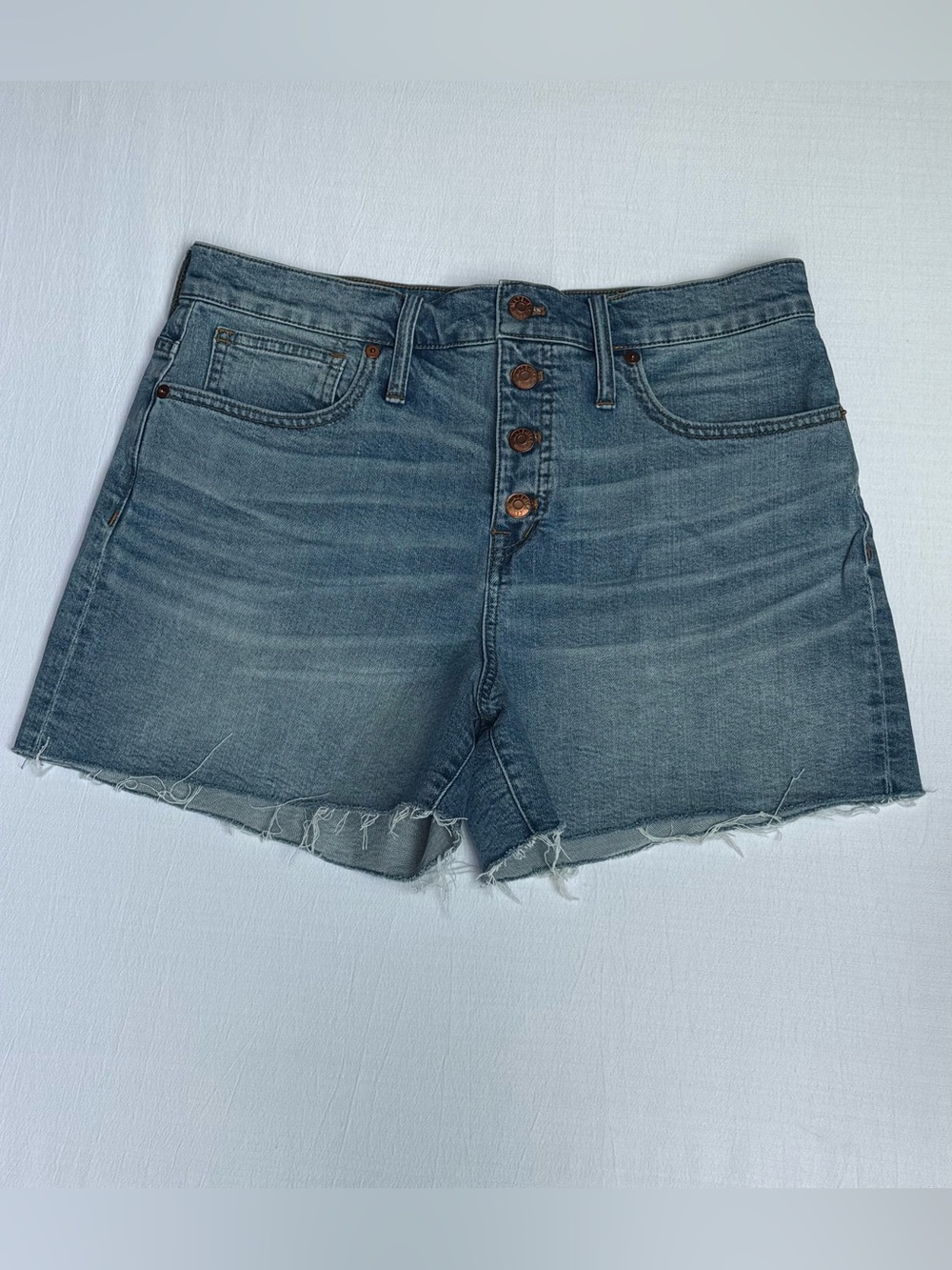 Madewell High-Rise Button-Fly Frayed Hem Denim Shorts - NWOT